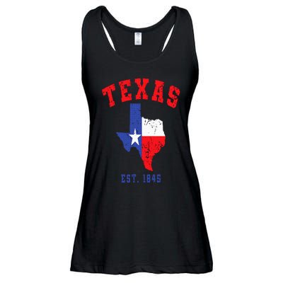 Texas Est. 1845 Texas Pride Home State Texan Ladies Essential Flowy Tank