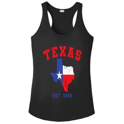 Texas Est. 1845 Texas Pride Home State Texan Ladies PosiCharge Competitor Racerback Tank