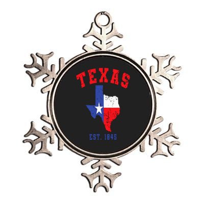 Texas Est. 1845 Texas Pride Home State Texan Metallic Star Ornament