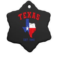 Texas Est. 1845 Texas Pride Home State Texan Ceramic Star Ornament