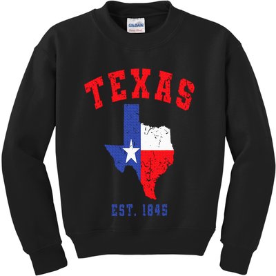 Texas Est. 1845 Texas Pride Home State Texan Kids Sweatshirt