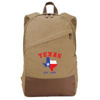 Texas Est. 1845 Texas Pride Home State Texan Cotton Canvas Backpack