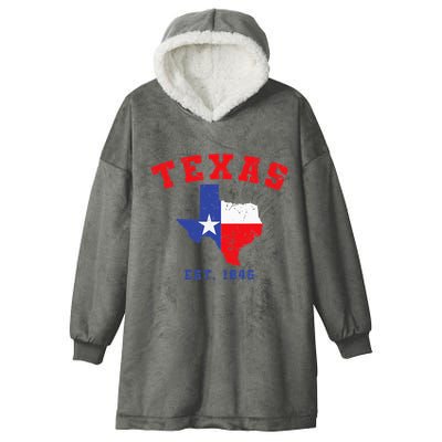 Texas Est. 1845 Texas Pride Home State Texan Hooded Wearable Blanket