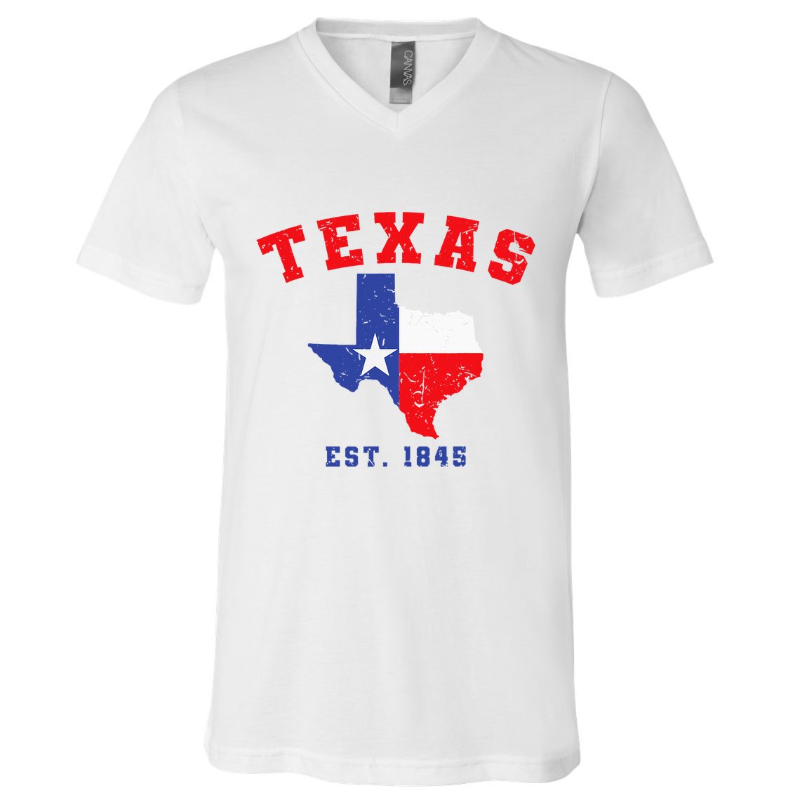 Texas Est. 1845 Texas Pride Home State Texan V-Neck T-Shirt