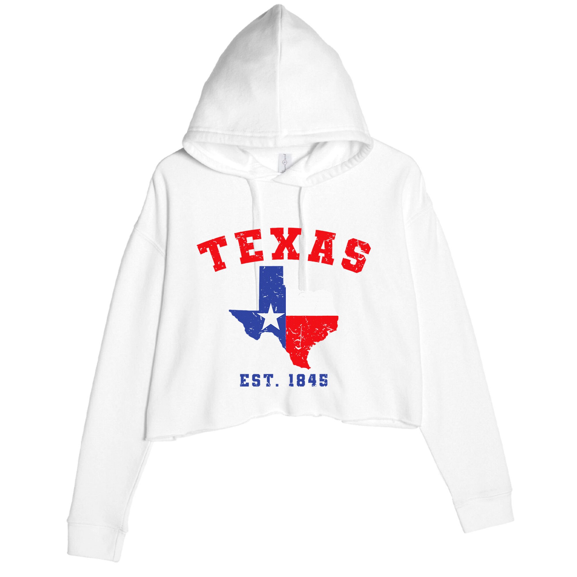 Texas Est. 1845 Texas Pride Home State Texan Crop Fleece Hoodie
