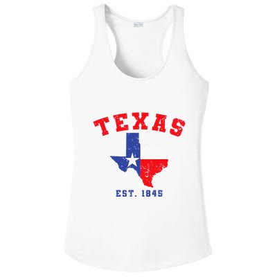 Texas Est. 1845 Texas Pride Home State Texan Ladies PosiCharge Competitor Racerback Tank