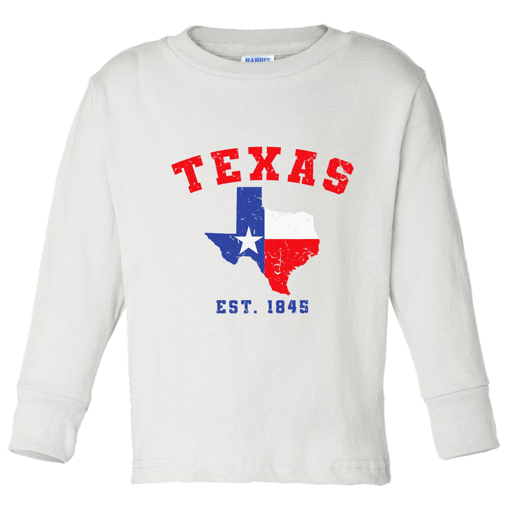 Texas Est. 1845 Texas Pride Home State Texan Toddler Long Sleeve Shirt