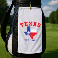 Texas Est. 1845 Texas Pride Home State Texan Golf Towel