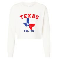 Texas Est. 1845 Texas Pride Home State Texan Cropped Pullover Crew