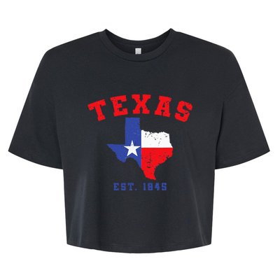 Texas Est. 1845 Texas Pride Home State Texan Bella+Canvas Jersey Crop Tee