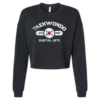 Taekwondo Established 1955 Tae Kwon Do Gift Martial Arts Cropped Pullover Crew