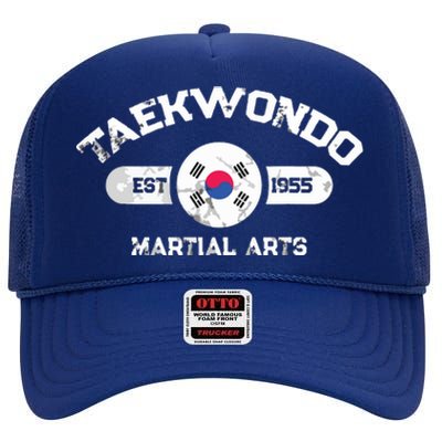 Taekwondo Established 1955 Tae Kwon Do Gift Martial Arts High Crown Mesh Back Trucker Hat