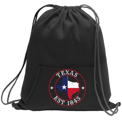 Texas Est 1845 Texan Home State Texas Pride Sweatshirt Cinch Pack Bag