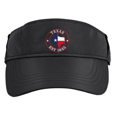 Texas Est 1845 Texan Home State Texas Pride Adult Drive Performance Visor