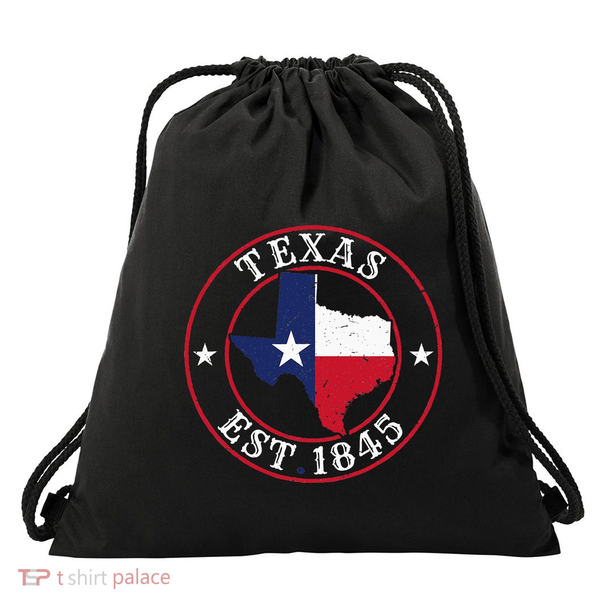 Texas Est 1845 Texan Home State Texas Pride Drawstring Bag