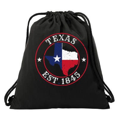 Texas Est 1845 Texan Home State Texas Pride Drawstring Bag