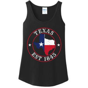 Texas Est 1845 Texan Home State Texas Pride Ladies Essential Tank