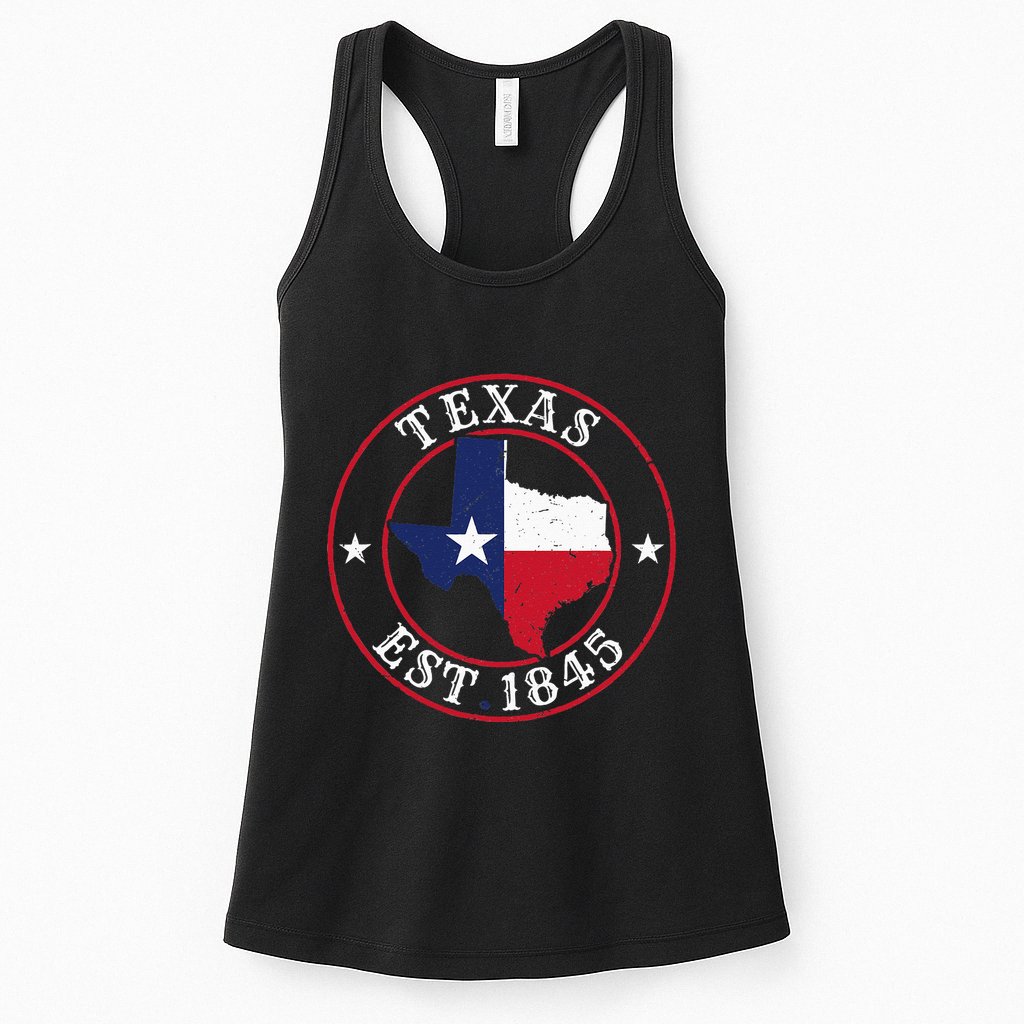 Texas Est 1845 Texan Home State Texas Pride Womens Tank Top