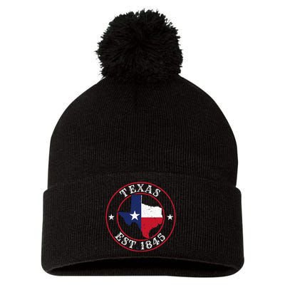 Texas Est 1845 Texan Home State Texas Pride Pom Pom 12in Knit Beanie