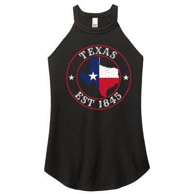 Texas Est 1845 Texan Home State Texas Pride Women’s Perfect Tri Rocker Tank