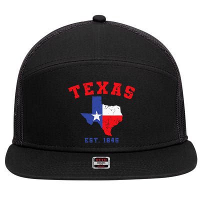 Texas Est 1845 Texas Pride Home State Texan 7 Panel Mesh Trucker Snapback Hat