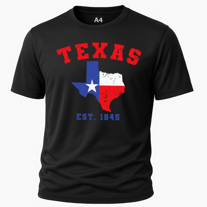 Texas Est 1845 Texas Pride Home State Texan Cooling Performance Crew T-Shirt