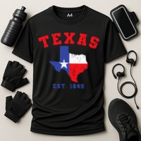 Texas Est 1845 Texas Pride Home State Texan Cooling Performance Crew T-Shirt