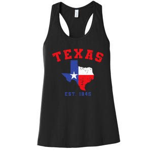 Texas Est 1845 Texas Pride Home State Texan Women's Racerback Tank