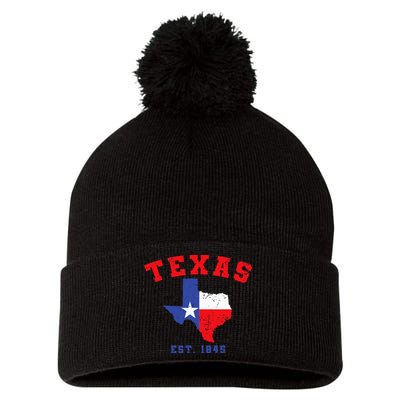 Texas Est 1845 Texas Pride Home State Texan Pom Pom 12in Knit Beanie