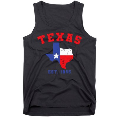 Texas Est 1845 Texas Pride Home State Texan Tank Top