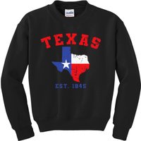 Texas Est 1845 Texas Pride Home State Texan Kids Sweatshirt