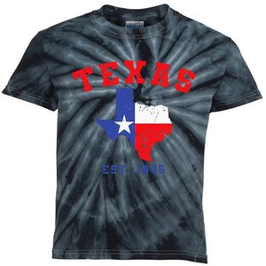 Texas Est 1845 Texas Pride Home State Texan Kids Tie-Dye T-Shirt