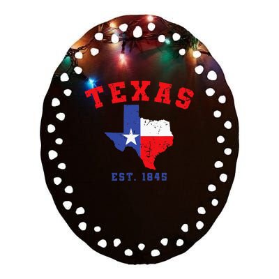 Texas Est 1845 Texas Pride Home State Texan Ceramic Oval Ornament