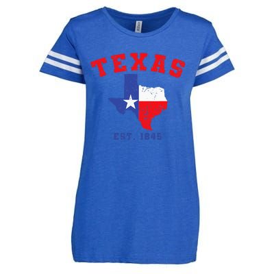 Texas Est 1845 Texas Pride Home State Texan Enza Ladies Jersey Football T-Shirt