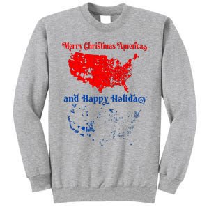 Trump Elections 2024 Usa Map Happy Holidays Marry Christmas Sweatshirt