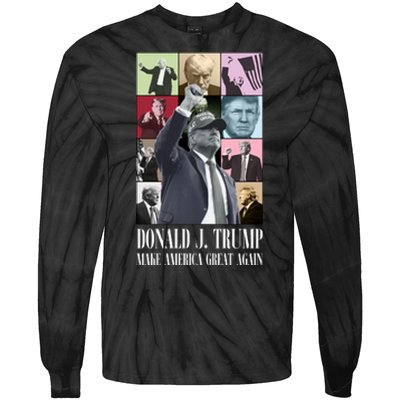 Trump Eras 2024 Make America Great Again Maga Tie-Dye Long Sleeve Shirt