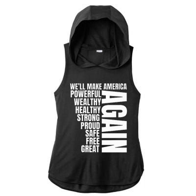 Trump Election 2024 Trump President Great Again Ladies PosiCharge Tri-Blend Wicking Draft Hoodie Tank