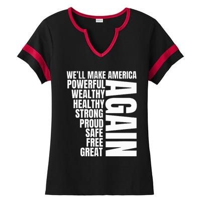 Trump Election 2024 Trump President Great Again Ladies Halftime Notch Neck Tee