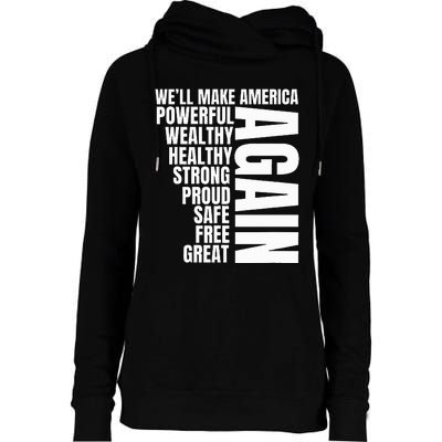 Trump Election 2024 Trump President Great Again Womens Funnel Neck Pullover Hood