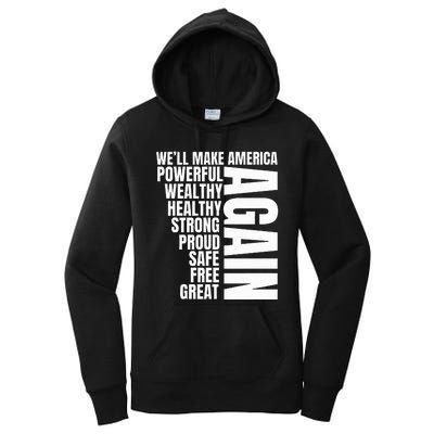 Trump Election 2024 Trump President Great Again Women's Pullover Hoodie