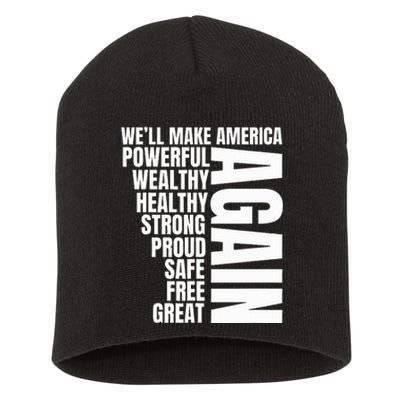 Trump Election 2024 Trump President Great Again Short Acrylic Beanie