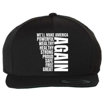 Trump Election 2024 Trump President Great Again Wool Snapback Cap