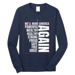 Trump Election 2024 Trump President Great Again Long Sleeve Shirt