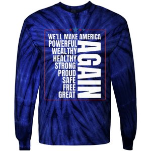 Trump Election 2024 Trump President Great Again Tie-Dye Long Sleeve Shirt