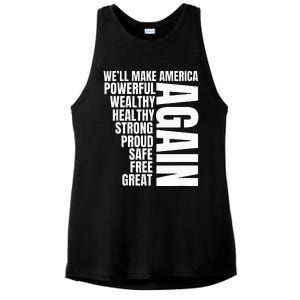 Trump Election 2024 Trump President Great Again Ladies PosiCharge Tri-Blend Wicking Tank