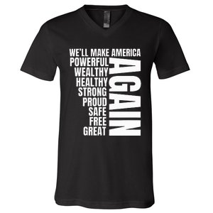 Trump Election 2024 Trump President Great Again V-Neck T-Shirt