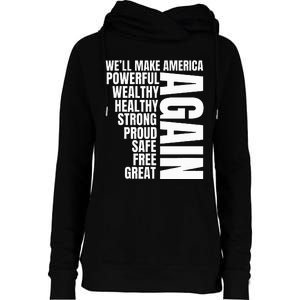 Trump Election 2024 Trump President Great Again Womens Funnel Neck Pullover Hood