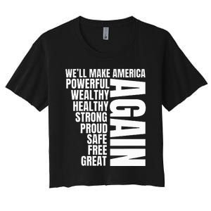 Trump Election 2024 Trump President Great Again Women's Crop Top Tee