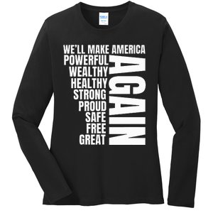 Trump Election 2024 Trump President Great Again Ladies Long Sleeve Shirt