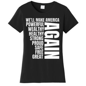 Trump Election 2024 Trump President Great Again Women's T-Shirt